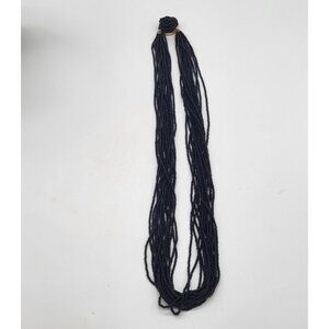 VTG Black Multi Strand Seed Bead Necklace Hong Kong